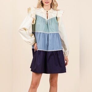 Lovelo Tiered Ruffle Mini Dress Cottagecore Prairie Size Small NWT